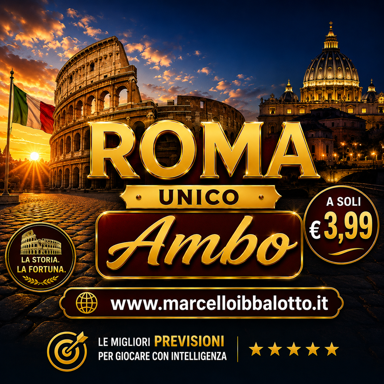 ROMA AMBO UNICO + CENTENARI DI BARI